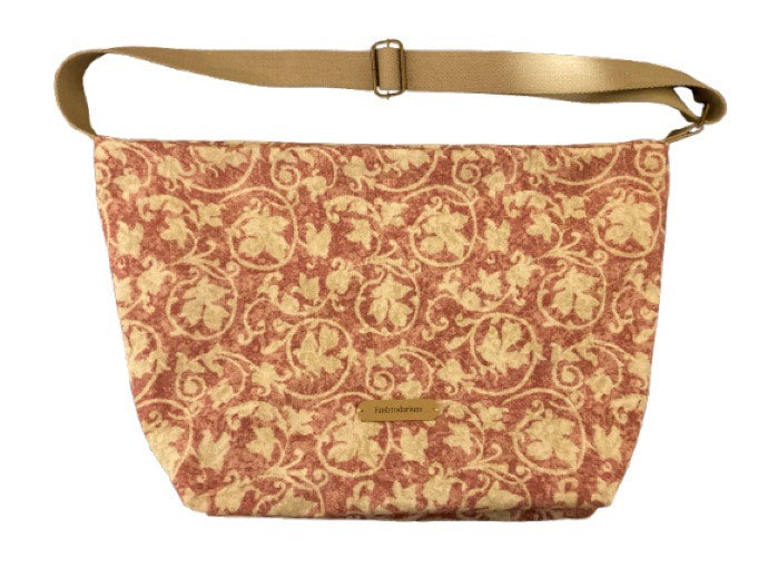 Cream-Mauve Hobo Shoulder Bag