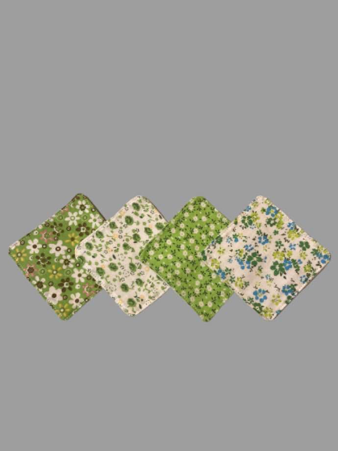 Hand-Sewn Reusable Makeup Pad Set – Fresh in Green